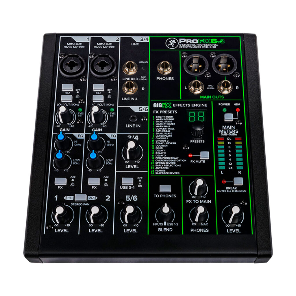 Consola de Mezclas Profesional Ultra Compacta de 6 Canales PROFX6V3 Mackie